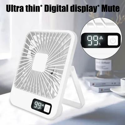 Office Fan with 5-speed Strong Air Flow Digital Display Strong Air Flow Cooling Fan Super Silent
