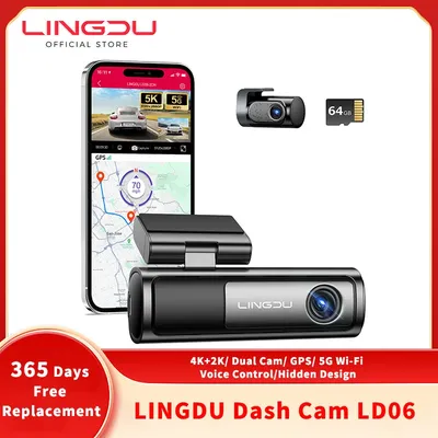 LINGDU Dash Cam LD06 4K ADAS Built-in 5.8Gh WiFi GPS Support Bluetooth Car DVR EN Voice Control 24H