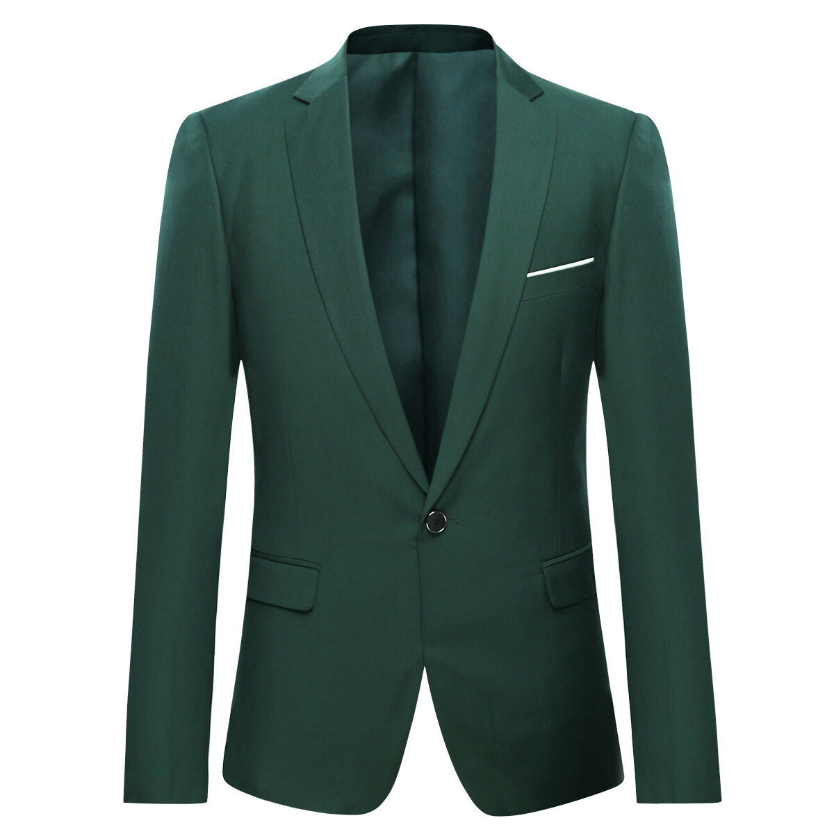 Dunkelgrüner stilvoller Blazer mit einem Knopf, lässiger Blazer Image