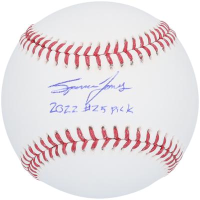 Signierter Baseball von Spencer Jones von den New York Yankees mit der Aufschrift „2022 #25 Pick“ Image