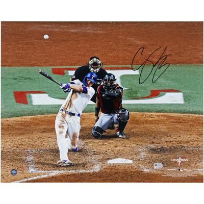 Corey Seager, Texas Rangers, signiertes Schlagfoto der World Series Champions 2023, 16 x 20 Zoll Image