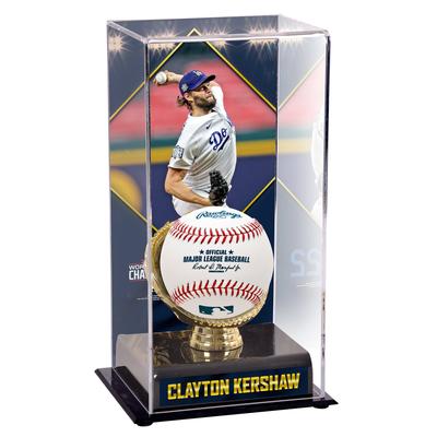 Sublimierte Vitrine mit Bild von Clayton Kershaw, Los Angeles Dodgers 2020 MLB World Series Champions Image