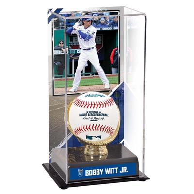 Vitrine mit goldenem Handschuh von Bobby Witt, Kansas City Royals, mit Bild Image