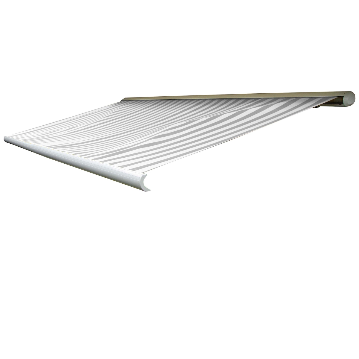 Mendler Ersatz-Bezug für Markise T123, Vollkassette Ersatzbezug Sonnenschutz 4,5x3m ~ Polyester grau-weiß Image