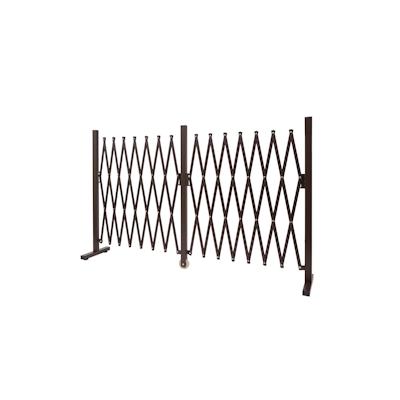 Mendler Absperrgitter HWC-B34, Zaun Schutzgitter Scherengitter Trenngitter, Alu ausziehbar braun ~ Höhe 103cm, Breite 52-400cm Image