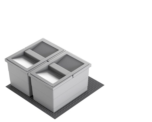 Hailo Abfallsammler 3201612 Allegro 220 Einsatz 2x 14 Liter Hellgrau Image