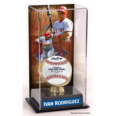 Sublimierte Vitrine mit Bild von Ivan Rodriguez, Texas Rangers Hall of Fame Image
