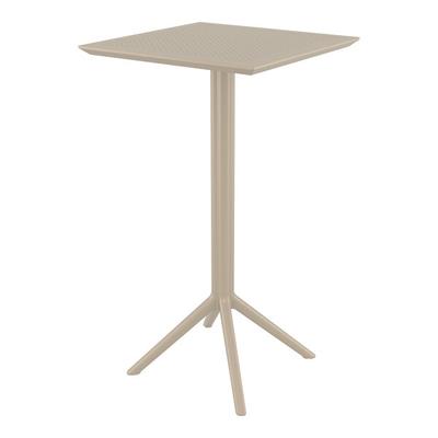 Siesta Sky 23 5/8" Square Taupe Bar Height Foldable Table