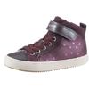 Sneaker GEOX "J KALISPERA GIRL I", Kinder, Gr. 28, lila (beerenfarben), Lederimitat, Textil, Glitzermuster, casual, Schuhe, High Top Sneaker, Schnürboots, Freizeitschuh mit Gummizug