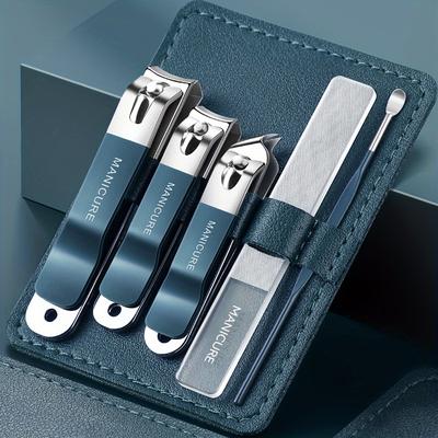 TEMU 5pcs Nail Clippers Set, Professional Manicure Pedicure Kits With Nail Nail Clippers Nail Ear Spoon For Men Women Parent Seniors Care Image