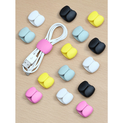 TEMU 15pcs Multicolor Cable Organizer Clips - Versatile Cord Wraps For Earphones & , Easy Storage Solution