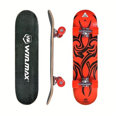 TEMU Beginners Skateboard - Vibrant Multi- Skateboard, 31*8 Inch 7ly-maple For Beginners Load 220.46lb 7 Layer Deck With Safe Non-slip Surface,