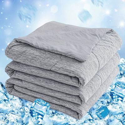 TEMU 1 Pc Cooling Comforter Queen Double, > 0.45 Arc Cooling Fiber, Summer Blanket For Hot Sweats (90 In. X 108 In., Grey)