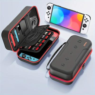 TEMU Oivo Switch Carrying Case - Waterproof, Shock-resistant Storage Bag With Game Card Holder & Controller Charging Compatibility For Oled Model