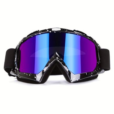 TEMU Motorcycle Goggles Motocross Goggles Windproof Atv Dustproof Racing Goggles Anti-scratch Skiing Goggles Protective Safety Eyewear Tpu Frame Pc Color Lens