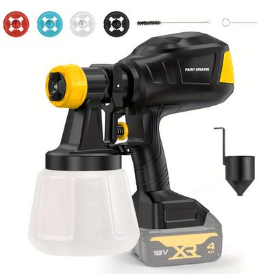 TEMU Cordless Paint Sprayer For 20v Max Battery, Handheld Hvlp Paint Sprayer With 40.58oz Container, Portable Hvlp Paint Sprayer For Home Interior And Exterior House Paint Furniture(tools Only)