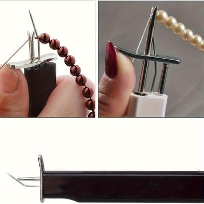 TEMU Professional Bead Knotting Tool For Jewelry Making - & Bead Crafting, Available In Black, Red, White (1pc Or 2pcs Set)