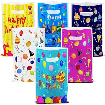 10/50Pcs Happy Birthday Gift Bags Candy Bag Child Party Loot Bags Boy Girl Kids Birthday Party