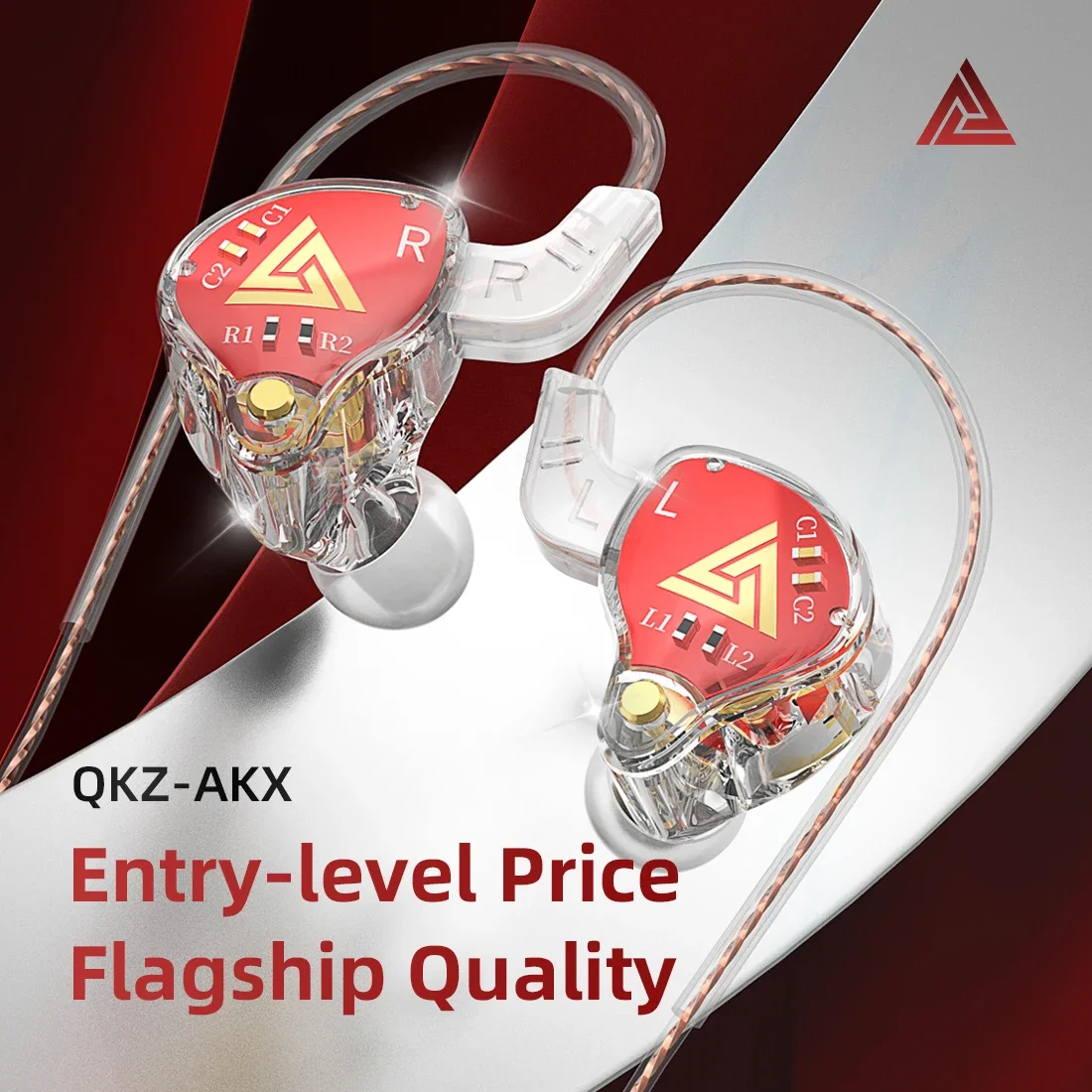 Original QKZ AKX IEM Monitor Level Kopfhörer Transparente In-Ear Wired Ohrhörer Mit Mikrofon HiFi Bass Stereo Muisc Kopfhörer AUX 3,5 MM Image