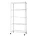 36"W x 18"D x 76"H 5-Tier NSF Wire Shelving Unit with Wheels (Chrome)