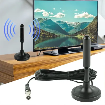 Portable TV Antenna 300cm Coax Cable Digital TV Antenna DVB-T DVB-T2 DAB Indoor Outdoor Digital HD