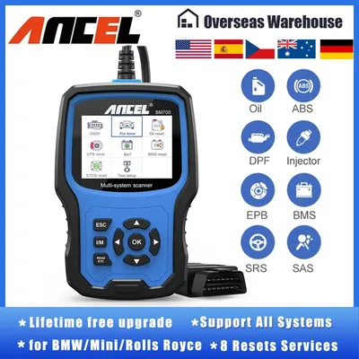 ANCEL BM700 OBD2 Scanner for MINI EPB SAS Airbag TPMS Battery Oil Reset OBD2 Automotive Scanner Free