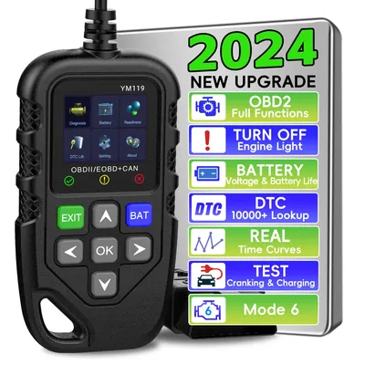 OBD2 Scanner Diagnostic Tool, Car Check Engine, Check Engine Code Reader with Reset, Battery Test,