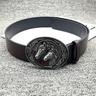 Men's Belt Waist Belt Black 1# Black PU Alloy Punk Vintage Poker Skulls Outdoor Daily