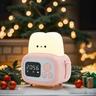 Toast Clock Timer Lamp Cute LED Bread Night Light with USB Dimmable Table Clock Alarm for Kids Soft Light