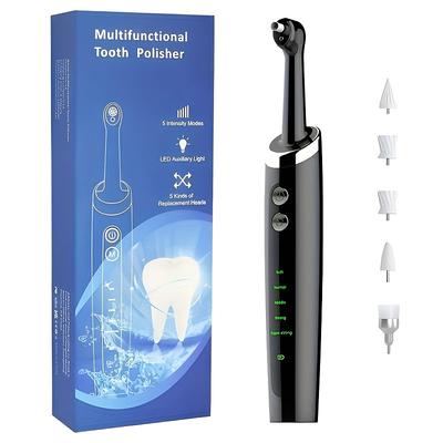 Tooth Polisher Electric Professional with 5 Replacement Heads and 5 Clean Mode USB Charging Waterproof Tooth Polisher Kit