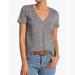 Madewell Tops | Madewell V-Neck Short Sleeve T-Shirt In Heather Pewter Size Large Cotton K7953 | Color: Gray | Size: L