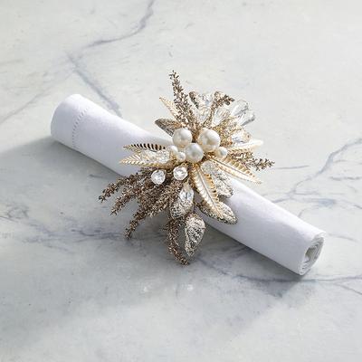 Set of 4 Gilded Spray Napkin Rings - Frontgate