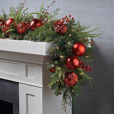 Radiant Rouge Garland - Frontgate - Outdoor Christmas Decorations