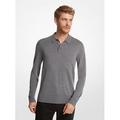 Michael Kors Merino Wool Polo Sweater Grey L