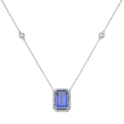 Collier "mit Zirkonia, Silber 925", blau, GIORGIO MARTELLO MILANO, Halsketten, Damen, 45cm, Silber 925 (Sterlingsilber)