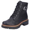 Schnürboots RIEKER, Damen, Gr. 43, schwarz, Lederimitat, unifarben, klassisch, Schuhe, Winterstiefel, Boots mit kontrastfarbener Rahmennaht