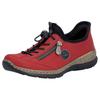 Slip-On Sneaker RIEKER "Ready2GO", Damen, Gr. 41, rot (rot, schwarz), Lederimitat, Textil, sportlich, Schuhe Slipper, Schlupfschuh, Freizeitschuh, Halbschuh mit MemoSoft-Ausstattung