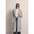 Kurzmantel BUGATTI, Damen, Gr. 42, grau (hellgrau), 47% Wolle, 28% Polyester, 25% Polyacryl, unifarben, casual, comfort fit, Langarm normaler Saum, Mäntel, mit leicht überschnittener Silhouette