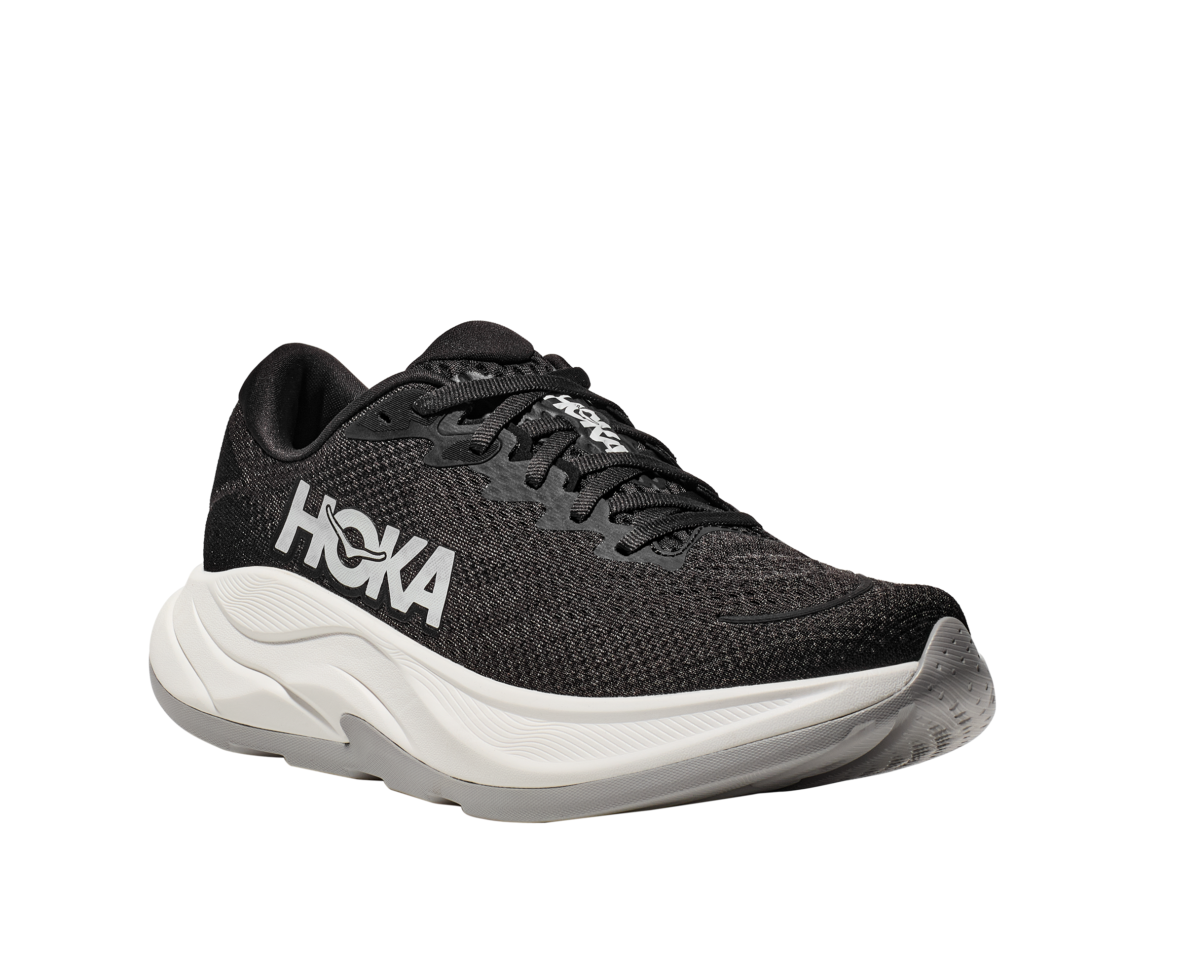 Laufschuh HOKA ONE ONE "RINCON 4", Herren, Gr. 42,5, schwarz, weiß, Synthetik, Textil, mehrfarbig, Schuhe Laufschuh