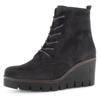 Stiefelette GABOR, Damen, Gr. 40, schwarz, Veloursleder, unifarben, modisch, Schuhe, Keilabsatz, Schnürboots, Keilstiefelette, Best Fitting-Ausstattung