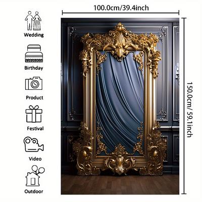 TEMU 1pc, Mid Century Luxury Wedding Photography Backdrop, Vinyl, Home Interior Decor Banner, Birthday Party Bridal Shower Portrait Studio Photo Booth Props