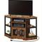 TEMU Homiflex Corner Tv Stand For Tvs Up To 55 Inch With Power Outlet, Modern Farmhouse Entertainment Center, Wood Tv Media Console With Storage Cabinets Shelves For Living Room, Retro Brown