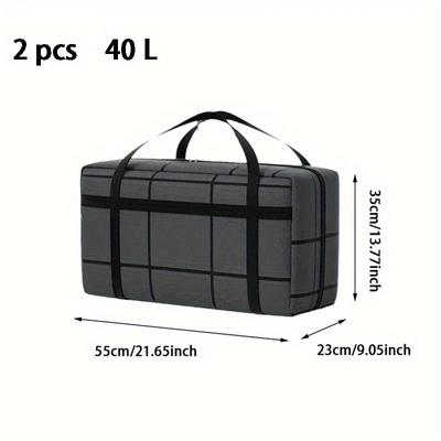 TEMU 2pcs Thickened Super Load-bearing Large Capacity Storage Bag, Quilt Storage Bag, Clothes Storage Bag, Toy Storage Bag With Two-way Alloy Zipper, Widened And Enlarged Handles