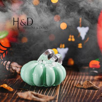 TEMU H&d Hyaline & 1pcs 4inch Hand Blown Glass Pumpkin Statue Collection Decorative Pumpkin Paperweight Art Glass Pumpkin For Halloween Decoration