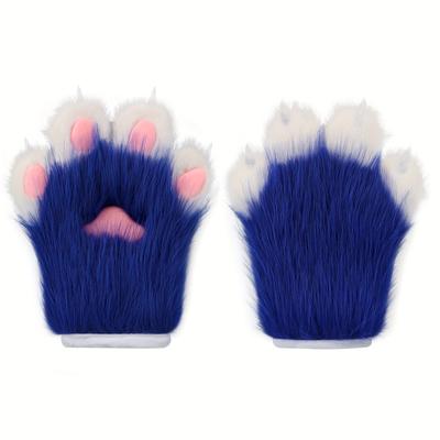 TEMU Faux Fox Wool Plush Animal Claws Nails Gloves Anime Cos Costumes Accessories For Prom Cosplay Props Accessories