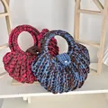 Borse da donna fatte a mano all'uncinetto mezza luna borsa da lavoro a maglia borsa da donna con manico rotondo borse tessute per donna borse per telefono frizione femminile nuovo