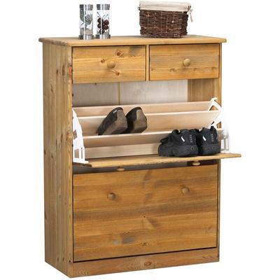 Nelly Schuhschrank 2 Klaptüren 2 Schubladen Kiefer gebeitzt. Image