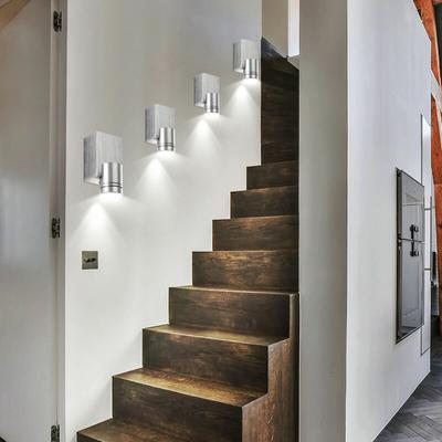 Etc-shop - 4er Set led Wand Spot Strahler Wohn Ess Zimmer Beleuchtung alu Spot Leuchte gebürstet Image