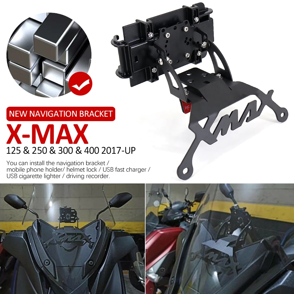 Für YAMHA X-MAX XMAX 125 250 300 400 Motorrad Telefon GPS Navigaton Platte Halterung Bar Montieren Fit XMAX125 XMAX250 XMAX300 XMAX400 Image