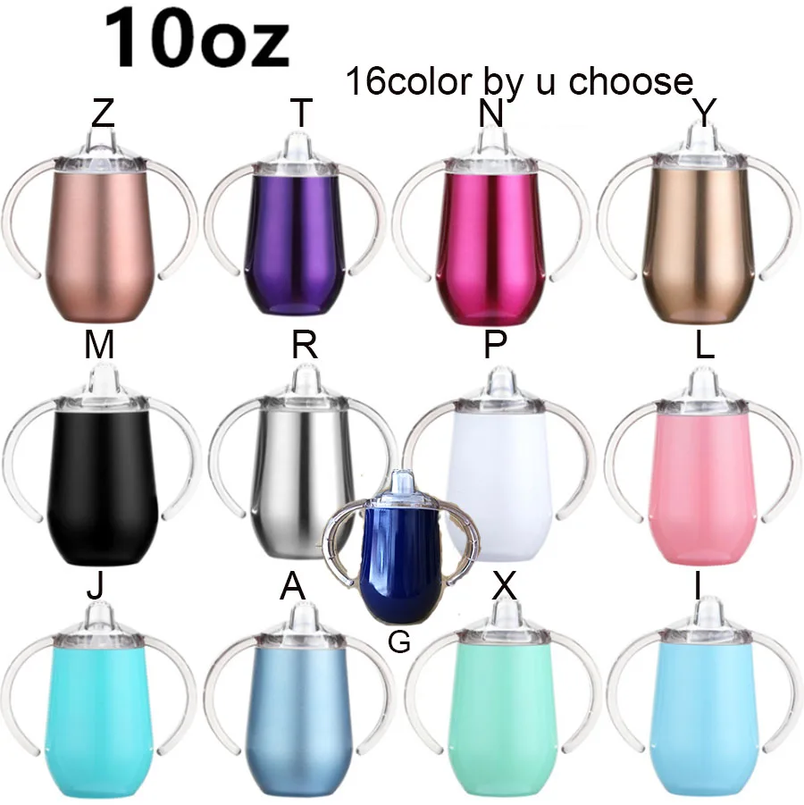 10oz Sippy Baby Kid Cup Milchflasche auslaufsicherer Becher Weinbecher doppelwandige vakuumisolierte Edelstahl-Thermosflasche Image